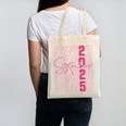 Cute Girls Women Class 2025 Graduation Senior Coquette Bow Canvas Tote Bag