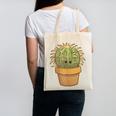 Cute Golden Barrel Cactus Introvert Distressed Canvas Tote Bag Cute Golden Barrel Cactus Introvert Distressed Canvas Tote Bag