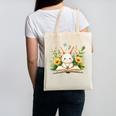 Cute Rabbit And Book Women Girls Reading Book Rabbit Lover Canvas Tote Bag Cute Rabbit And Book Women Girls Reading Book Rabbit Lover Canvas Tote Bag