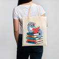 Cute Reading Seal On Books Book Lover Canvas Tote Bag