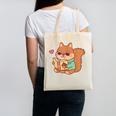 Cute Squirrel Reading A Book Lovers Anime Kawaii Women Kids Canvas Tote Bag Cute Squirrel Reading A Book Lovers Anime Kawaii Women Kids Canvas Tote Bag