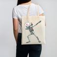 Dabbing Skeleton Nurse Halloween Graduation Canvas Tote Bag
