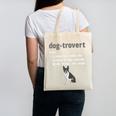 Dog-Trovert Boston Terrier Humor Definition Introvert Canvas Tote Bag Dog-Trovert Boston Terrier Humor Definition Introvert Canvas Tote Bag