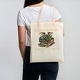 Easily Distracted By Books And Dragons Graphic Canvas Tote Bag