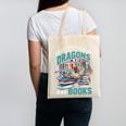 Easily Distracted By Dragons And Books Bookworm Canvas Tote Bag