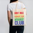 First Rule Of Introvert Club Is There Is No Introvert Club Raglan Baseball Tee Canvas Tote Bag First Rule Of Introvert Club Is There Is No Introvert Club Raglan Baseball Tee Canvas Tote Bag