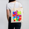 Frutiger Aero Aesthetic Tech Orb Pattern Heart Cherry Lips Raglan Baseball Tee Canvas Tote Bag