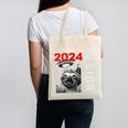 Fun Trendy UFO Sloth Graduation Class Of 2024 Senior Canvas Tote Bag