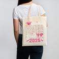 Girls Little Miss Kindergarten Grad 2025 Coquette Graduation Canvas Tote Bag