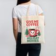 Give Me Coffee And Holiday Movies Introvert Christmas Canvas Tote Bag