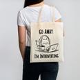 Go Away I'm Introverting Cat Introvert Anxiety Anxious Canvas Tote Bag