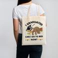 I Graduated Can I Go Back To Bed Sloth Graduation Cap Canvas Tote Bag