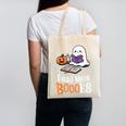 Halloween Teacher Women Cute Reading Ghost Read More Books Canvas Tote Bag