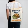 Introvert Mode Activated Low Social Battery Box Turtle Canvas Tote Bag Introvert Mode Activated Low Social Battery Box Turtle Canvas Tote Bag