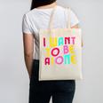 Introvert I Want To Be Alone Retro Wavy Canvas Tote Bag