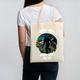 Just Me And My Yeti Retro Sunset Mountain Hiking Introvert Canvas Tote Bag