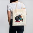 Life Is Better With Books Cats & Coffee Librarian Book Lover Canvas Tote Bag