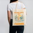 I Love Fishing Bigfoot Fisherman Introvert Sarcastic Canvas Tote Bag