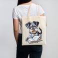 Nerdy Schnauzer Dog Book Lover Glasses Cute Pet For Men Women Kids Canvas Tote Bag
