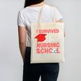 Nurse Survived Nursing School Graduation Canvas Tote Bag