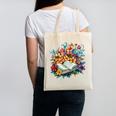 Open Book With Colorful Floral Reading Magic Canvas Tote Bag