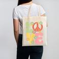 Peace Sign Love Groovy Vibes Costume Nostalgia 1980s Fashion Canvas Tote Bag