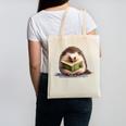 Porcupine Reading Book Hedgehog Book Lover Canvas Tote Bag