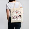 Proud Mom Of A 2021 Graduate Leopard Print Graduation Mama Canvas Tote Bag