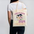 Proud Mom Of a 2024 Graduate Floral Flower Family Graduation Canvas Tote Bag