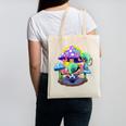 Psychedelic Alien Mushroom Nostalgia Groovy Vibe Hippie Canvas Tote Bag