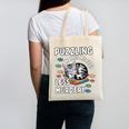 Puzzling Makes Me Feel Less Murdery Introvert Puzzle Cat Canvas Tote Bag
