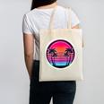 Retro 80s Synthwave Sunset & Palm Trees Retro Nostalgia 80s Canvas Tote Bag