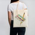 Retro Cassette And Pencil 80s 90s Nostalgia Music Lover Canvas Tote Bag
