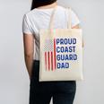 Retro Proud Coast Guard Dad Graduation Dad Usa Flag Outfit Canvas Tote Bag