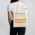 Running On Fish Keeping Social Introvert Humor Vintage Canvas Tote Bag