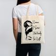 I Came I Saw I Had Anxiety So I Left Messy Bun Introvert Canvas Tote Bag