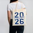 Senior 2026 Graduation Varsity Navy Blue On The Back Canvas Tote Bag