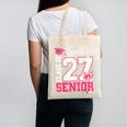 Senior 2027 Class Of 2027 Pink Coquette Bow Graduation Girl Canvas Tote Bag