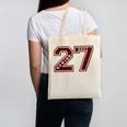 Senior 2027 Maroon Senior Class Of 27 Jersey Graduation Canvas Tote Bag