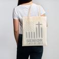 Senior Class Of 2025 USA Flag Cross Christian Graduation Canvas Tote Bag