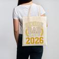 Senior Dad Class Of 2026 Purple Yellow Vintage Graduation Canvas Tote Bag