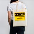 A Simple Yellow Warning Sign For Introvert Canvas Tote Bag A Simple Yellow Warning Sign For Introvert Canvas Tote Bag