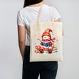Snowman Reading Books Lovers Christmas Librarian Bookworm Canvas Tote Bag