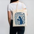 Sorry I'm Booked Cat Reading Book Boho Flowers Vintage Canvas Tote Bag