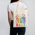 Subtle Floral Foxglove Daisy Tulip Book Lover Canvas Tote Bag