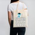 I Survived Fourth Grade Graduation Kids Owl Grad Canvas Tote Bag