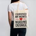 I Survived My Mom's Nursing Degree School Graduation Nursing Canvas Tote Bag