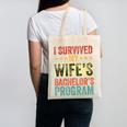 i Survived My Wife Bachelor's Degree Wife Graduation Canvas Tote Bag