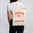 I Survived My Wife's Nursing Degree Rn Graduation Nurse Canvas Tote Bag