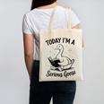 Today I'm A Serious Goose Animal Reading Book Lovers Canvas Tote Bag